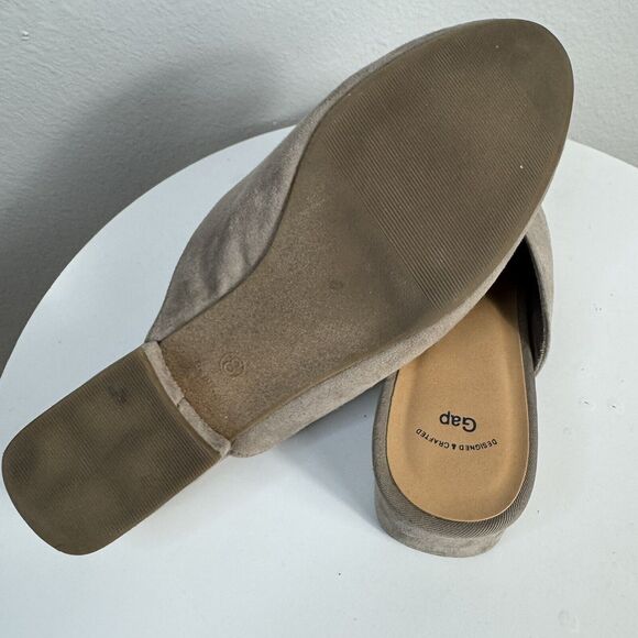 Gap Suede Mule Slide Shoes Sz 8 ICED TAUPE - Picture 7 of 8